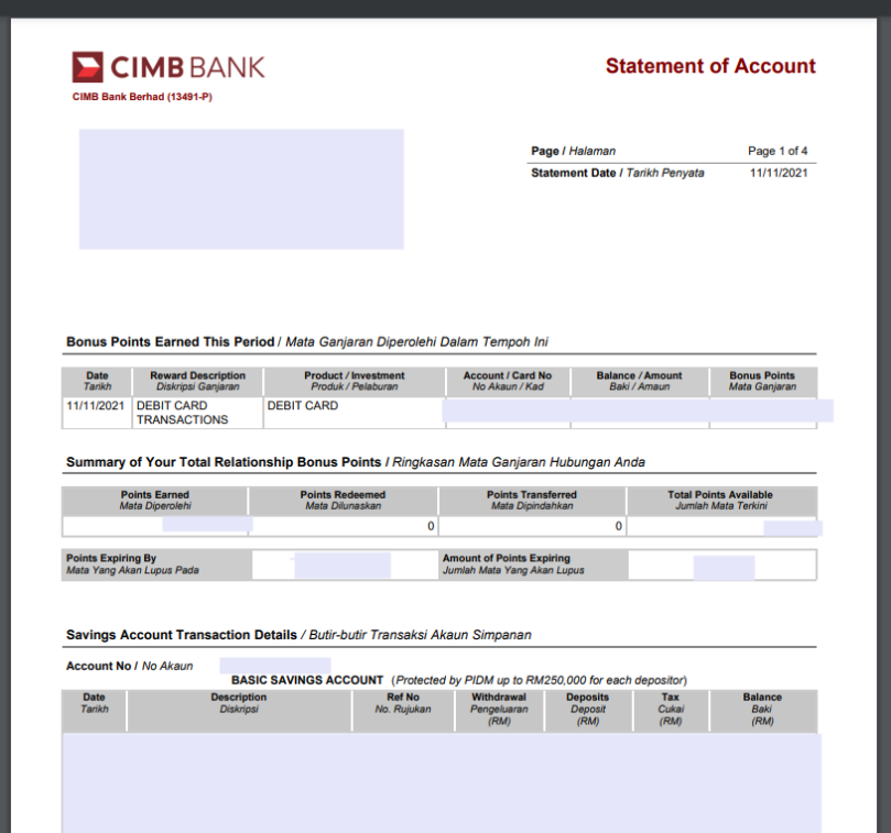 How to get bank statement cimb