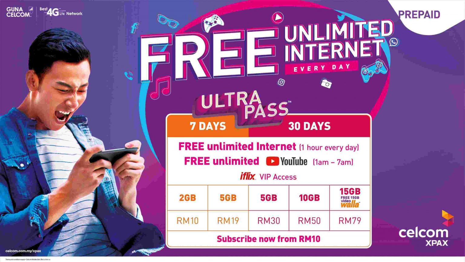 Pakej & Cara Beli Internet Celcom Terkini (Unlimited & Xpax)